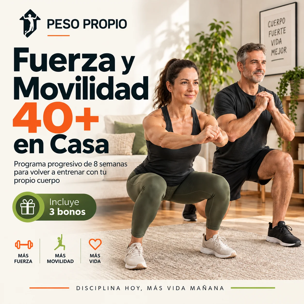 Portada de Fuerza y Movilidad 40+ en Casa
